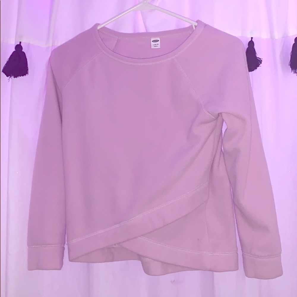 Pearl Pink sweatshirt with cross fabric.